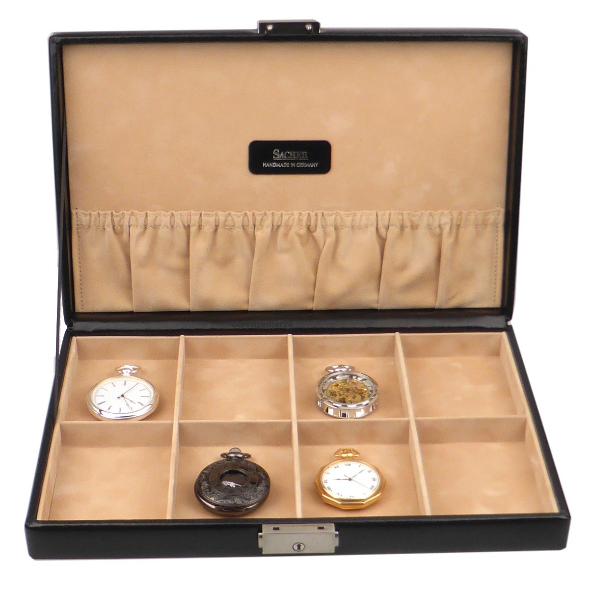 Coffret 8 Montres noir - Scatola 8B OSXL Oversize cuir grainé